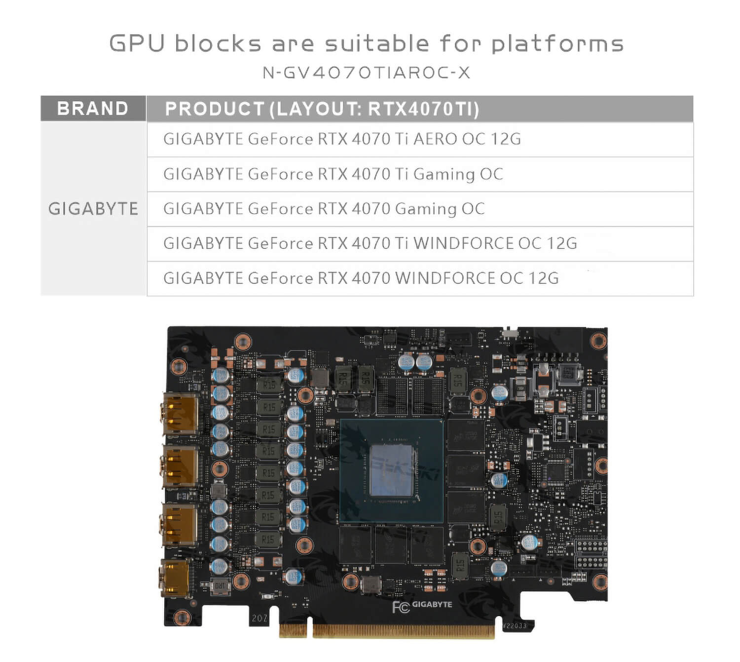 GIGABYTE RTX 4070 Ti Gaming OC  (incl. Backplate)